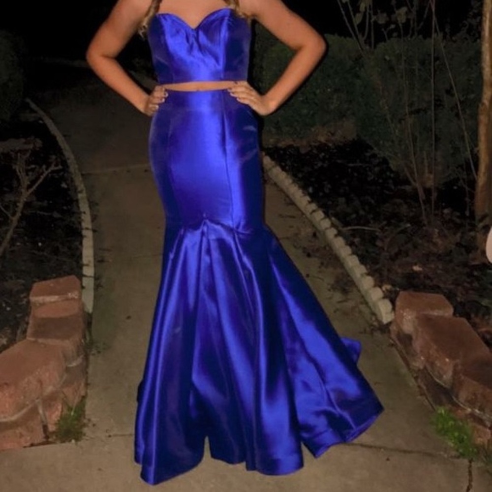 Royal blue jovani two piece dress
